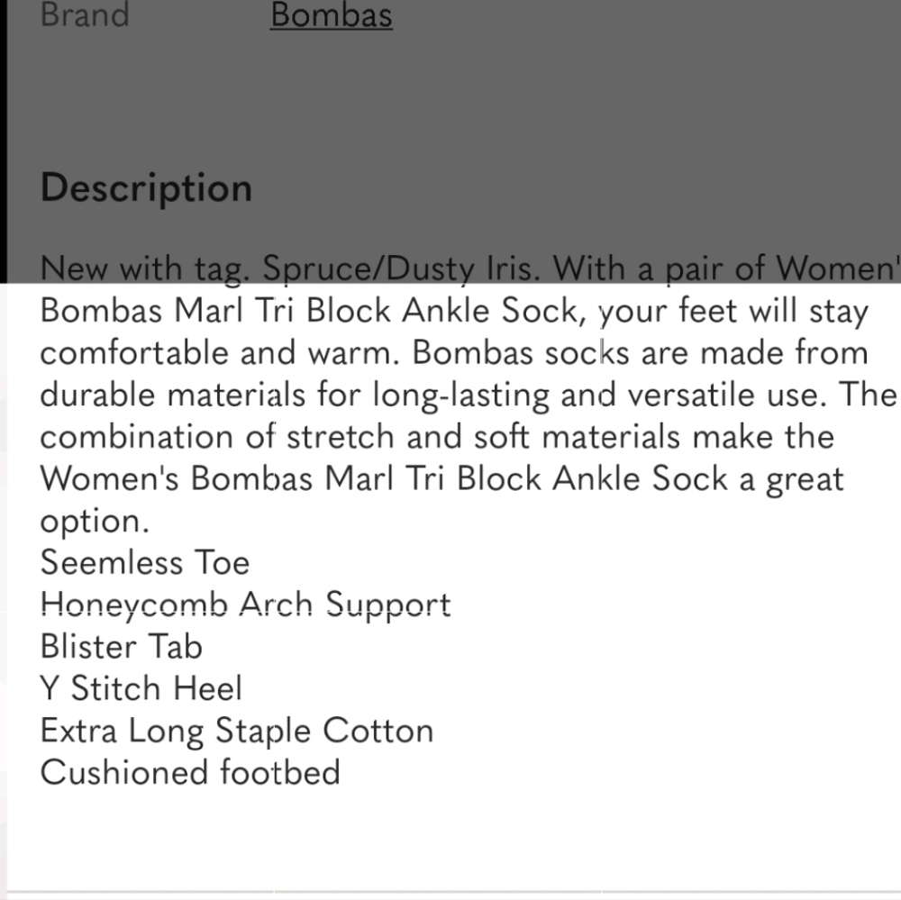 /3/BOMBAS TRI-BLOCK ANKLE SOCKS/UNISEX/; SIZE:LARGE - Picture 3 of 3